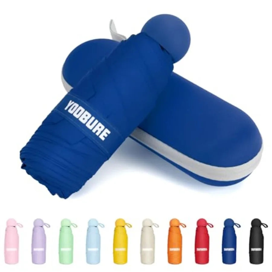 Travel Umbrella Portable Compact Umbrellas, Pocket Mini for Purse, Umbrellas for UV Sun and Rain Small for Backpack, Umbrella w