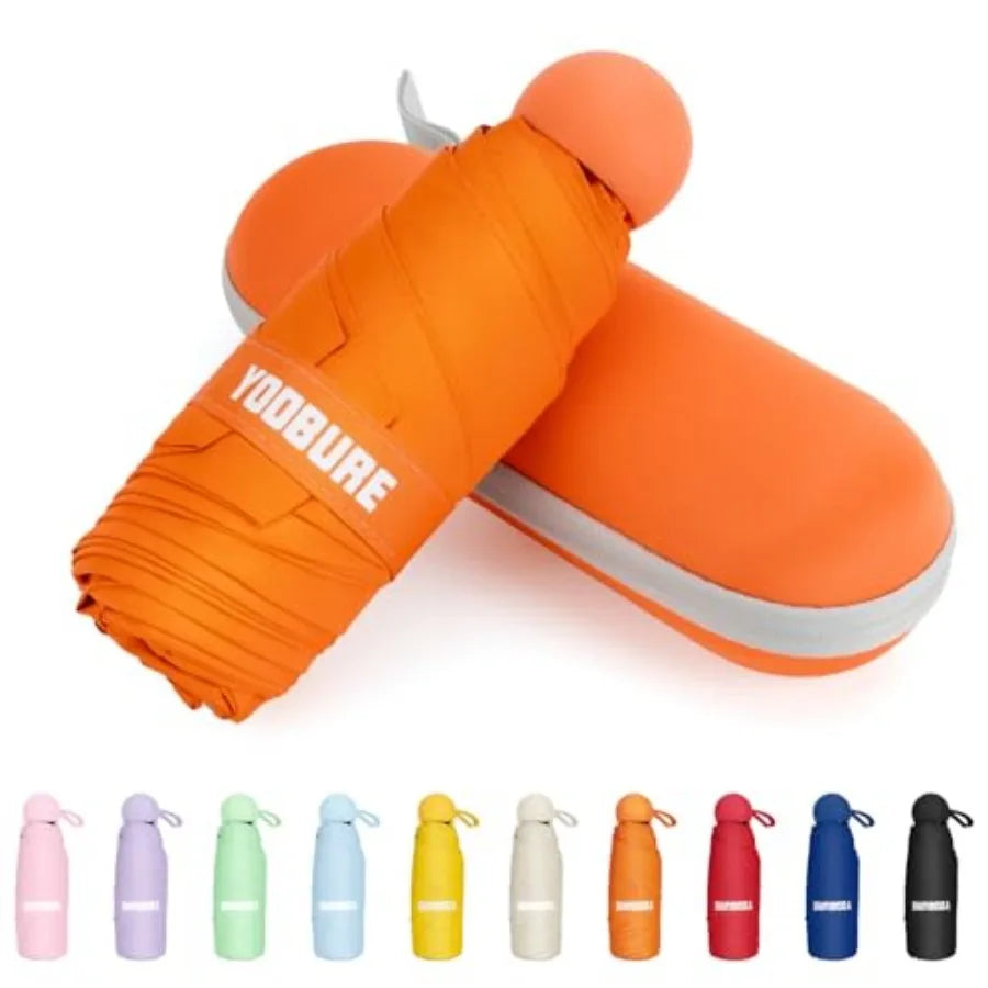 Travel Umbrella Portable Compact Umbrellas, Pocket Mini for Purse, Umbrellas for UV Sun and Rain Small for Backpack, Umbrella w