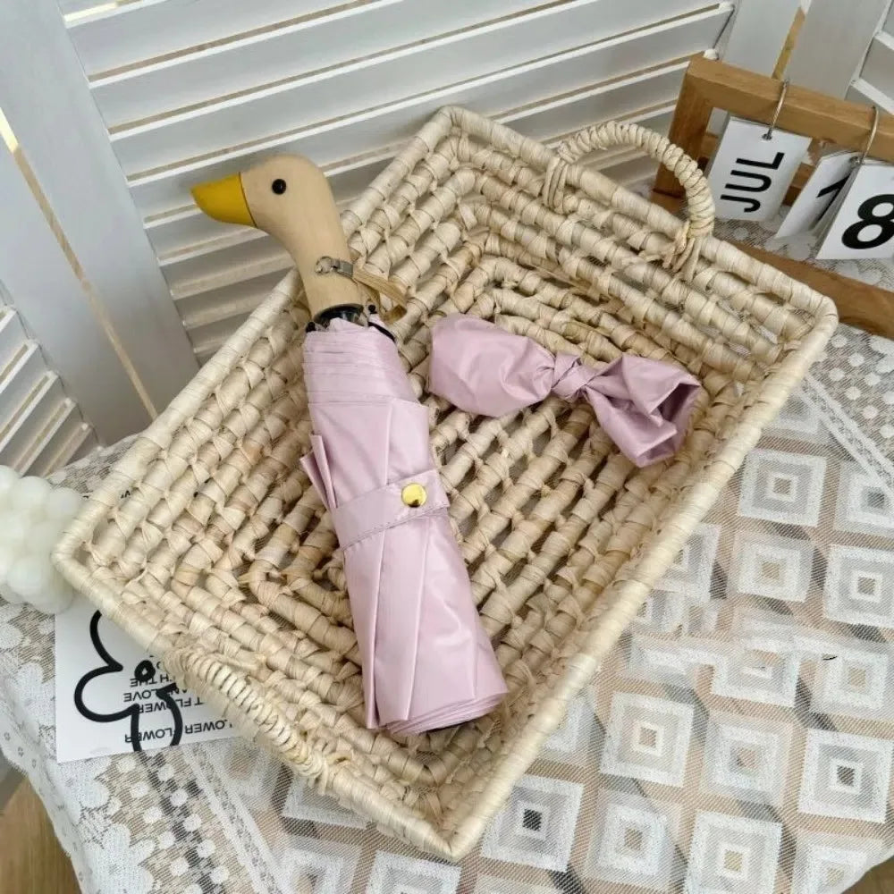 INS Cartoon Folding Umbrella Dual-use Waterproof Duck Head Umbrella UV Protection Manual Sun Sunscreen Umbrella Rain Gear