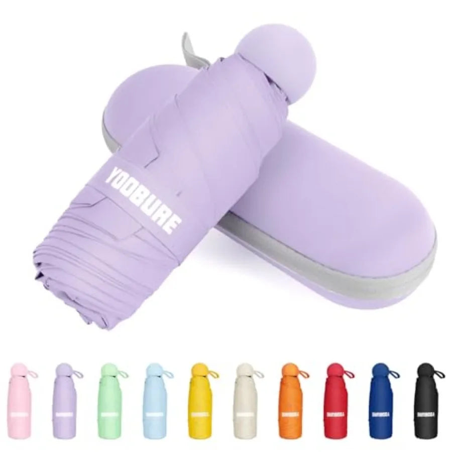 Travel Umbrella Portable Compact Umbrellas, Pocket Mini for Purse, Umbrellas for UV Sun and Rain Small for Backpack, Umbrella w