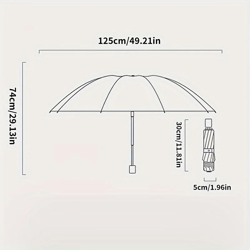 Super Large Foldable Umbrella Black Sun Protection Reinforced 12 Bones Sturdy for Three Men And Women  Manually open