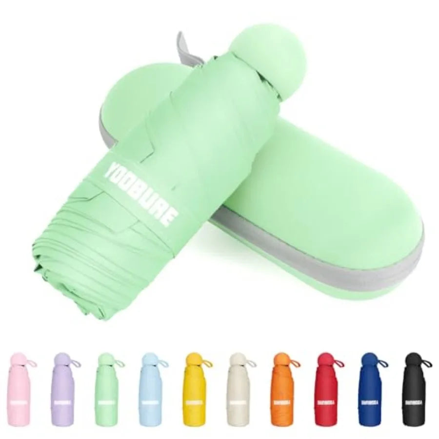 Travel Umbrella Portable Compact Umbrellas, Pocket Mini for Purse, Umbrellas for UV Sun and Rain Small for Backpack, Umbrella w