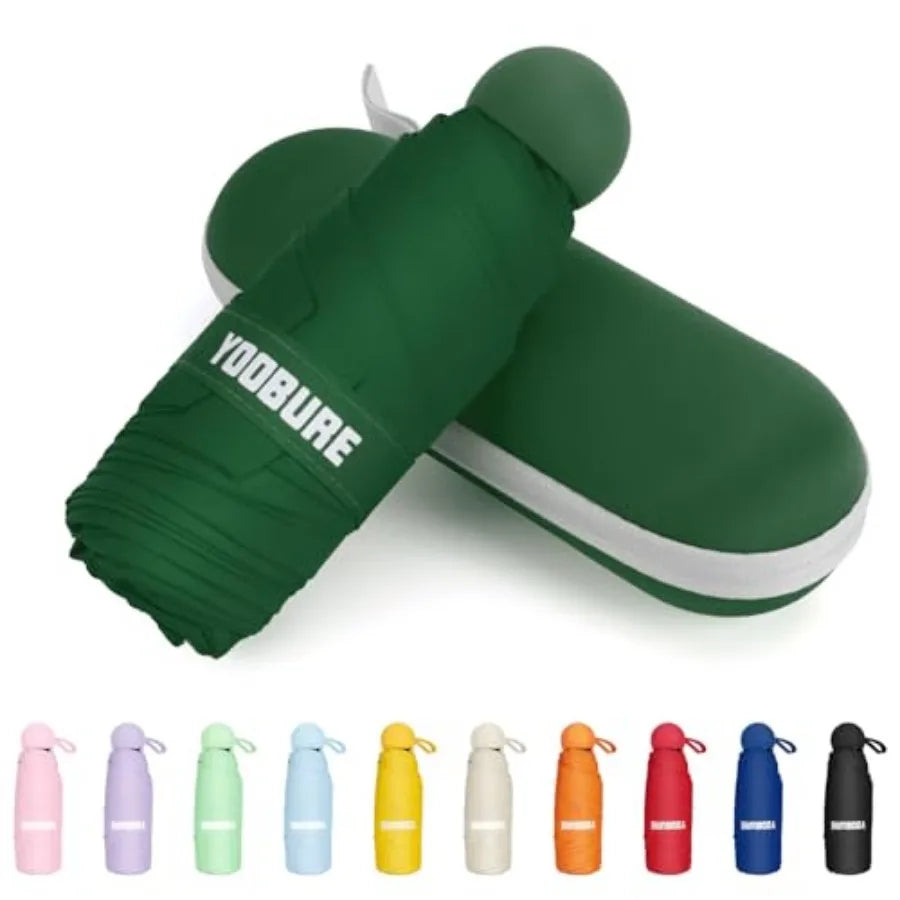 Travel Umbrella Portable Compact Umbrellas, Pocket Mini for Purse, Umbrellas for UV Sun and Rain Small for Backpack, Umbrella w