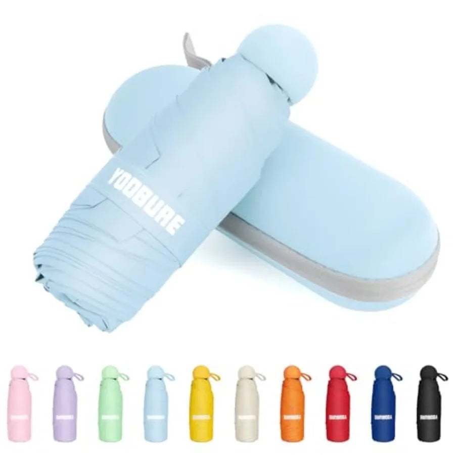 Travel Umbrella Portable Compact Umbrellas, Pocket Mini for Purse, Umbrellas for UV Sun and Rain Small for Backpack, Umbrella w