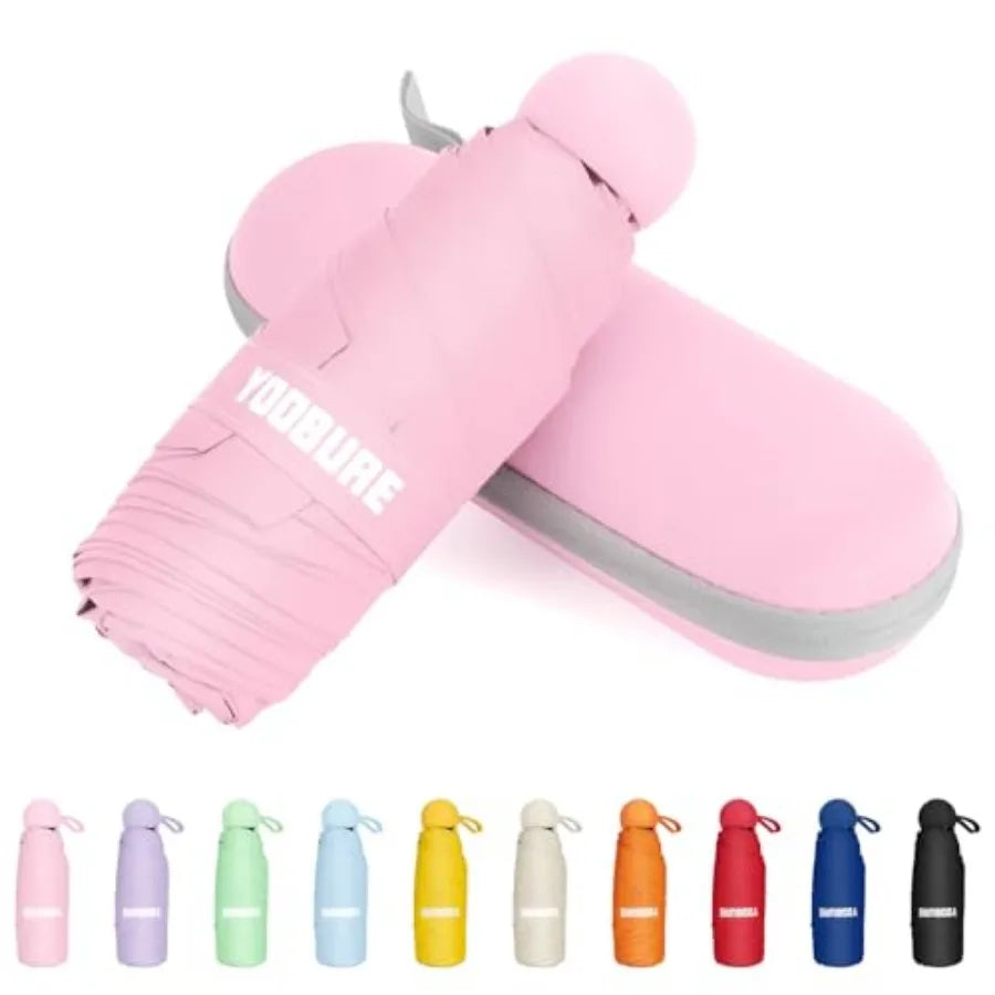 Travel Umbrella Portable Compact Umbrellas, Pocket Mini for Purse, Umbrellas for UV Sun and Rain Small for Backpack, Umbrella w