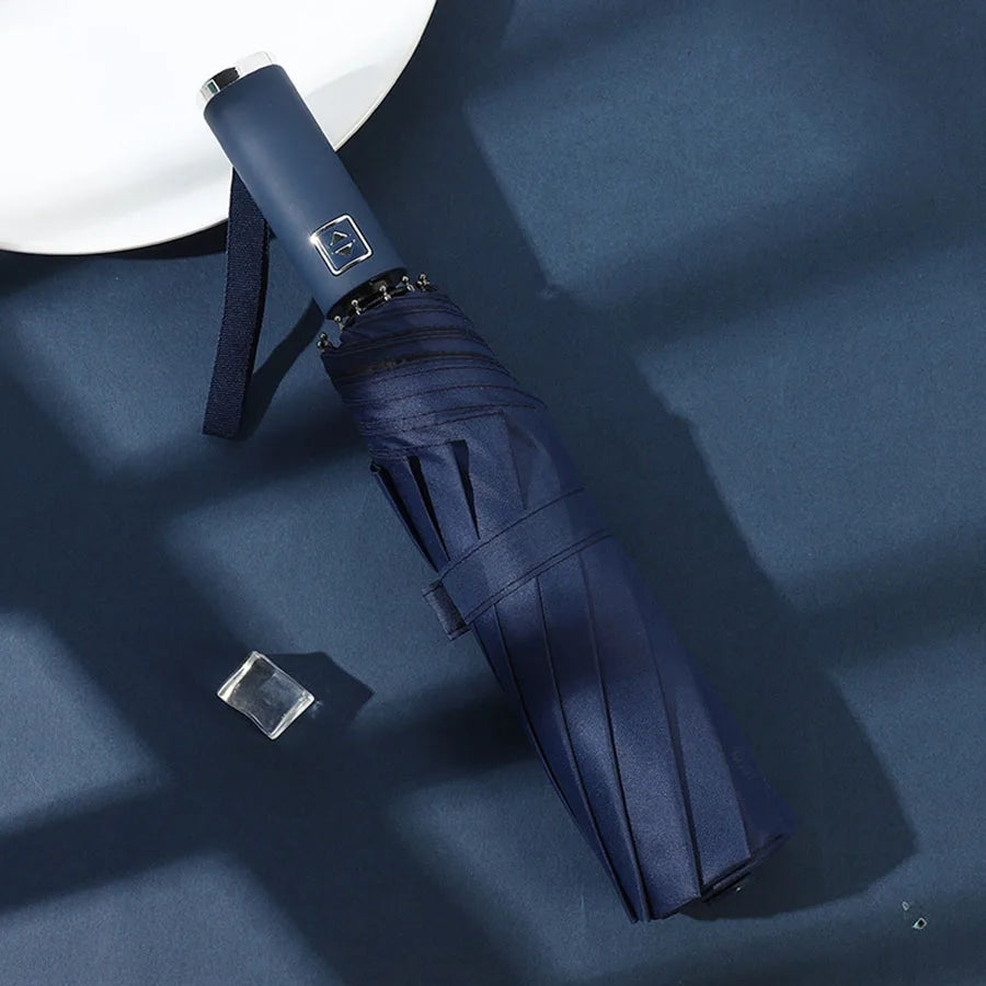 Stylish Automatic Umbrella - UV Protection, Windproof with 10 Reinforced Ribs, Design for Sun & Rain