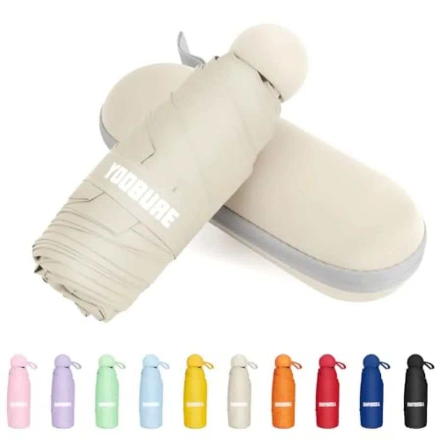 Travel Umbrella Portable Compact Umbrellas, Pocket Mini for Purse, Umbrellas for UV Sun and Rain Small for Backpack, Umbrella w