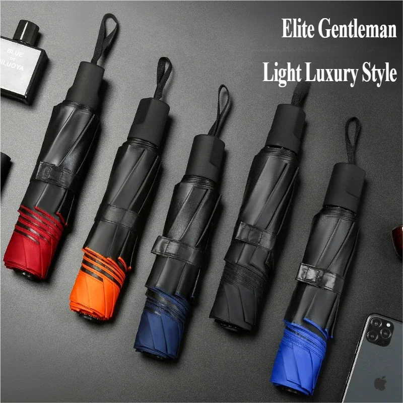 Oversized Umbrella for 2-3 People, Folding Black Coating, UV Protection, Sun & Rain Dual-Use