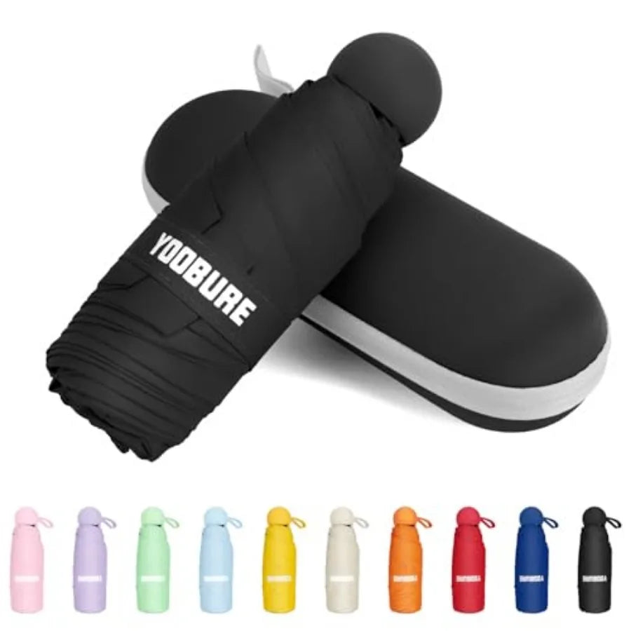 Travel Umbrella Portable Compact Umbrellas, Pocket Mini for Purse, Umbrellas for UV Sun and Rain Small for Backpack, Umbrella w