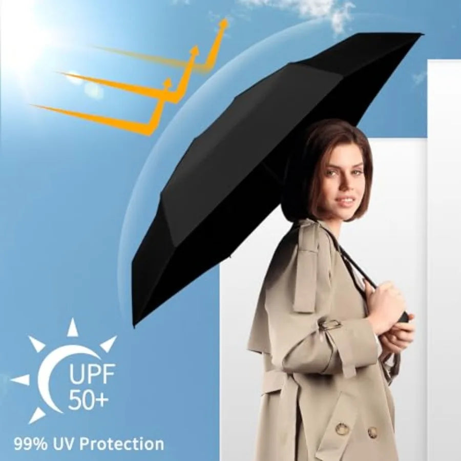 Travel Umbrella Portable Compact Umbrellas, Pocket Mini for Purse, Umbrellas for UV Sun and Rain Small for Backpack, Umbrella w