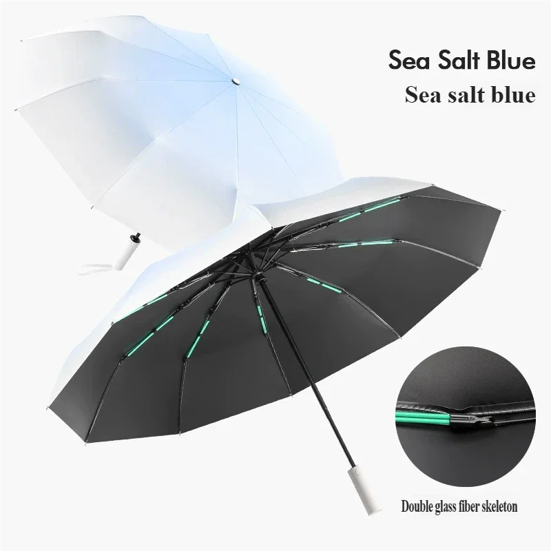 3-Person Extra Large Automatic Umbrella Gradient Color Anti-UV Sun & Rain Dual Use