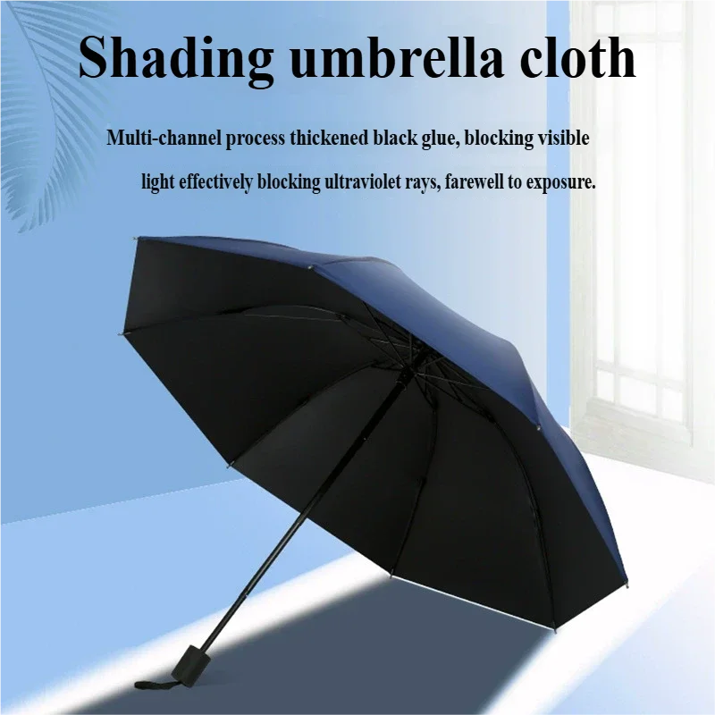 Oversized Umbrella for 2-3 People, Folding Black Coating, UV Protection, Sun & Rain Dual-Use